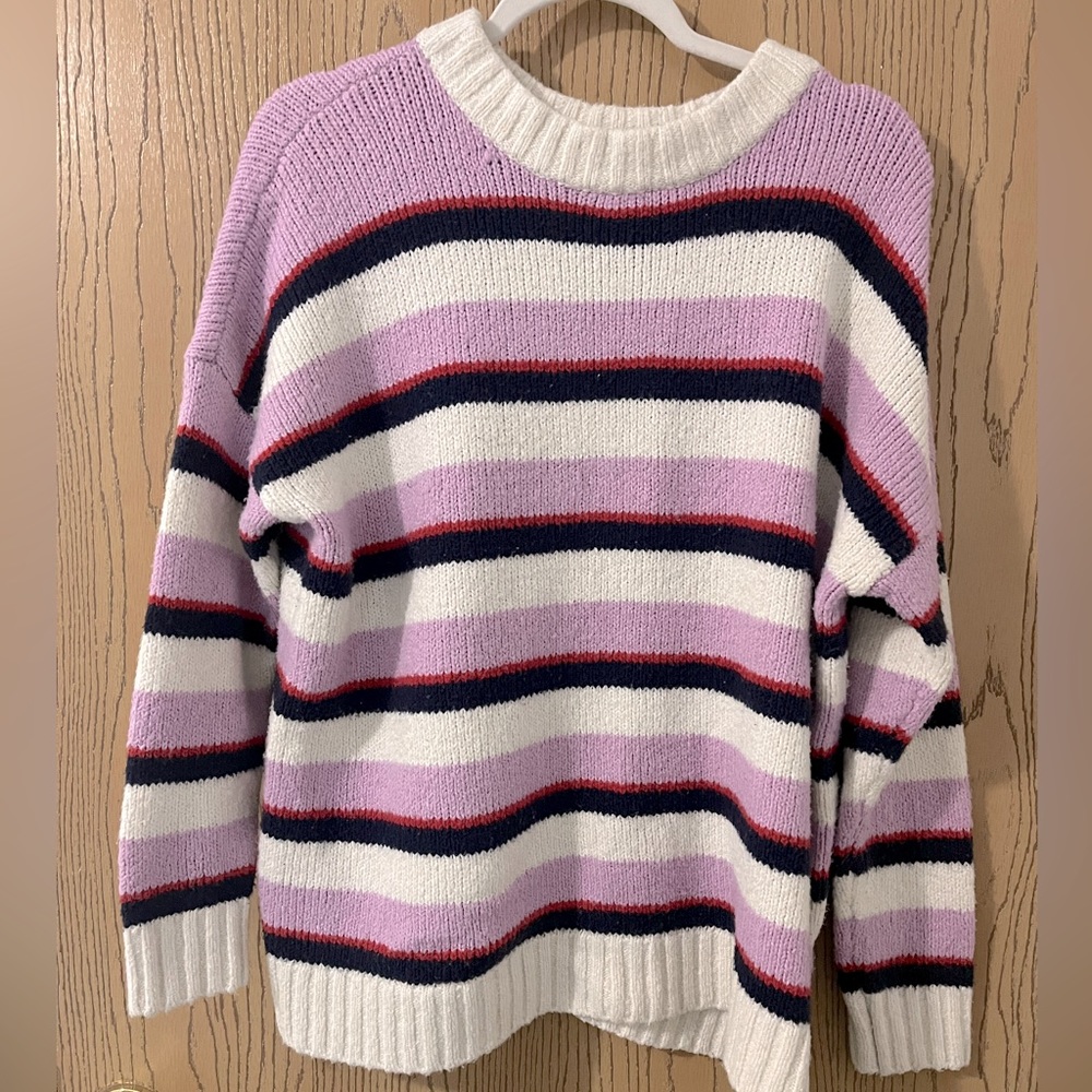 Colorful Knit Striped Oversized Basic Aerie Women’s Sweater Size Small